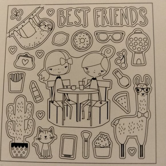 174 Coloring Stickers Party Favor 5 Designs Unicorn Princess Best Friends - Picture 6 of 10